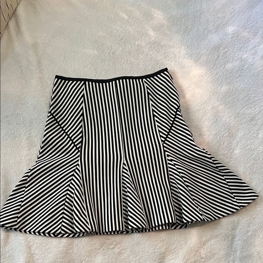 Banana Republic Black and White Striped Mini Skirt